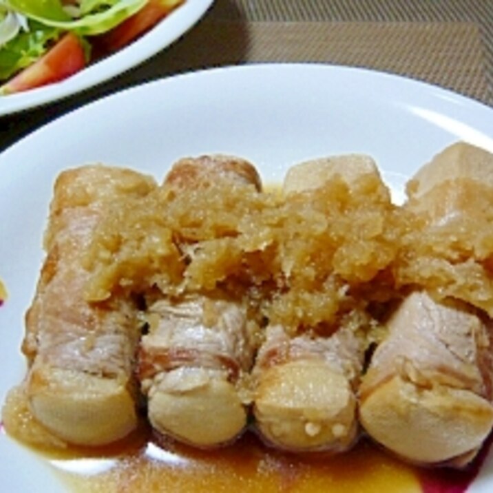 肉巻き高野豆腐のおろし煮♬